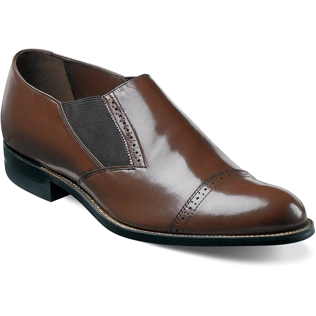 Men's Dress Shoes Brown Cap Toe Slip On Stacy Adams Madison