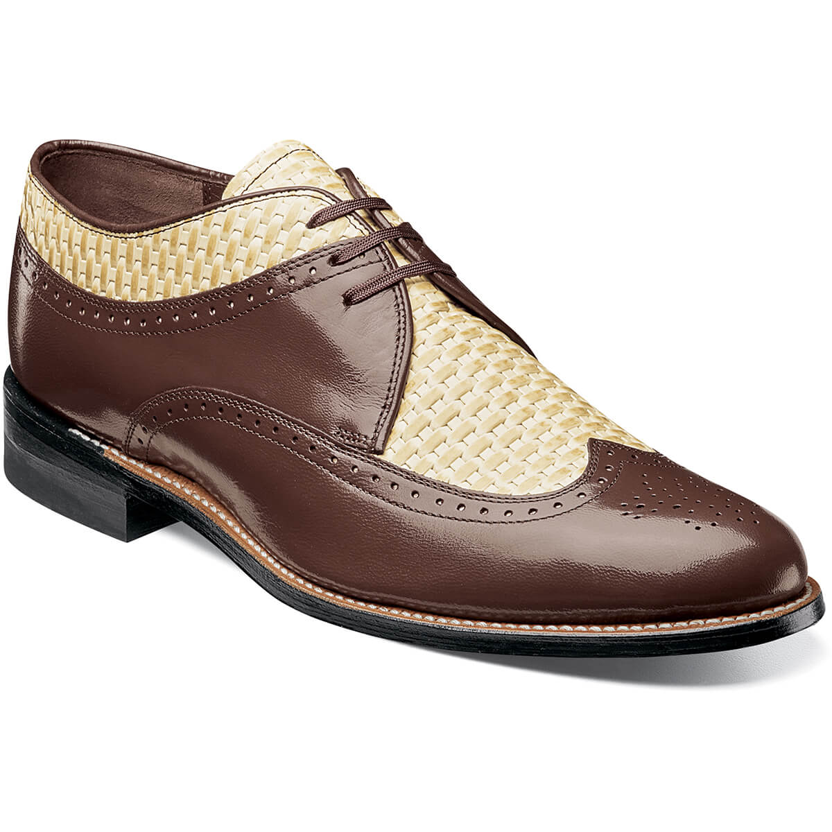 Men's Dress Shoes Brown Multi Woven Wingtip Oxford Stacy Adams Dayton