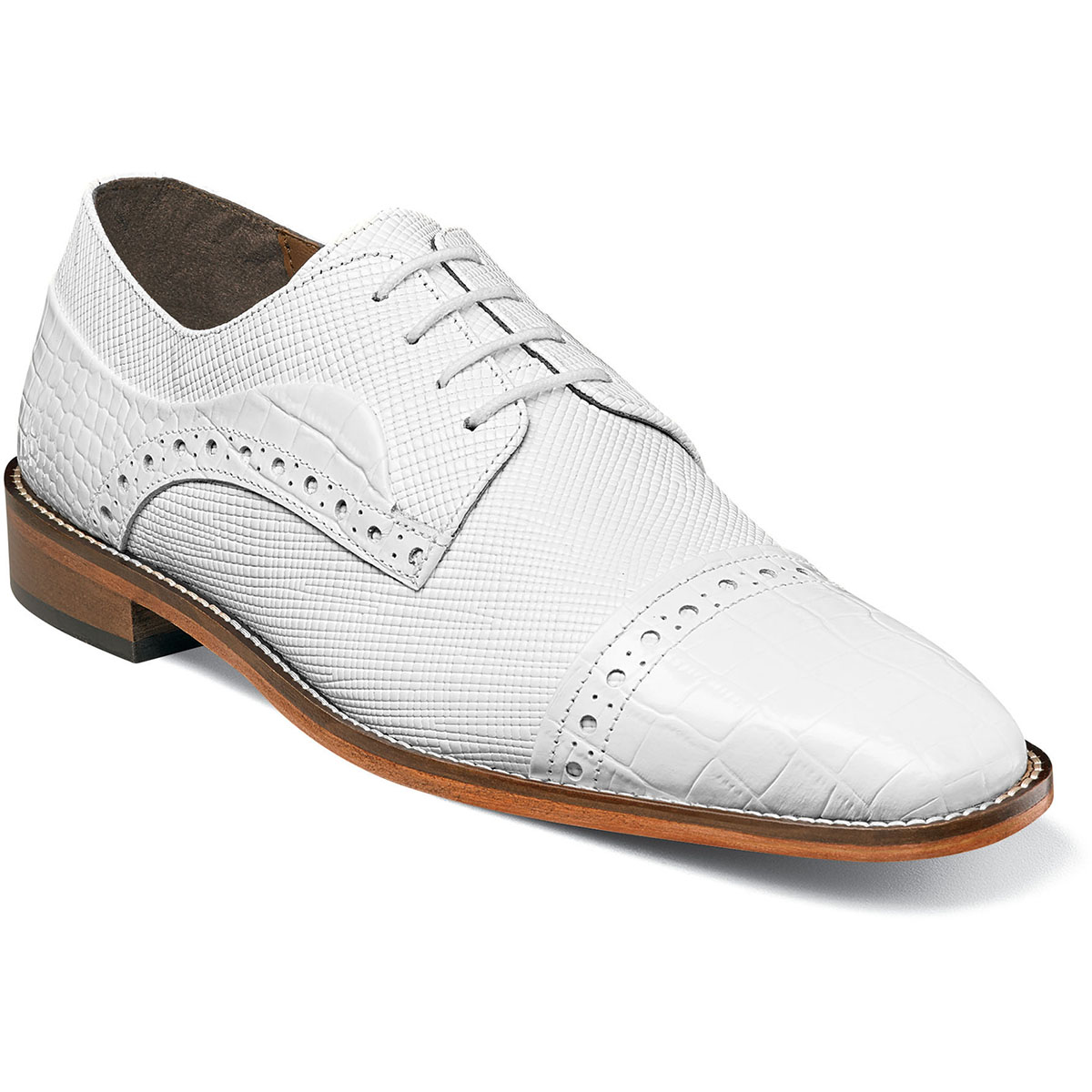 Men's Dress Shoes White Cap Toe Oxford Stacy Adams Rodrigo