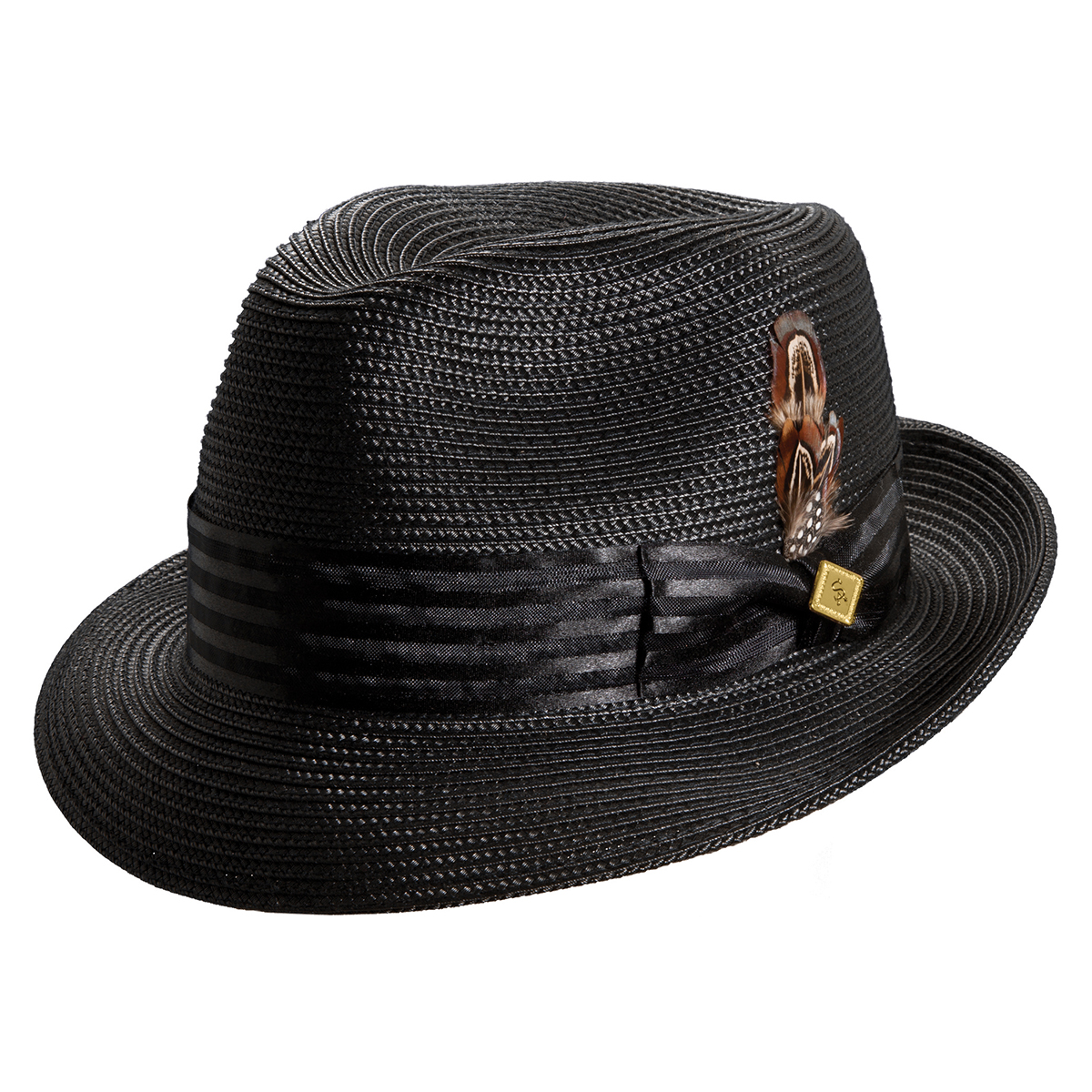 Men's Hats Men's Accessories Black Stacy Adams Phoenix Shiny Band