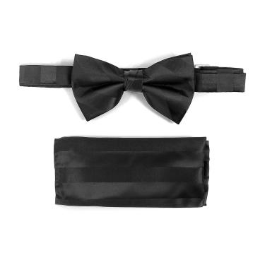 Tonal Stripe Bow Tie