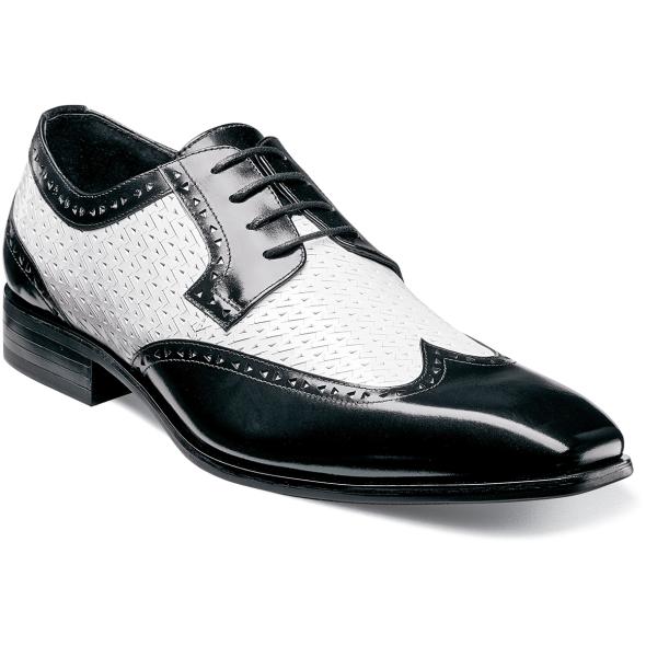 Clearance Shoes Black w/White Wingtip Oxford Stacy