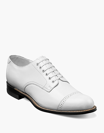 Madison Cap Toe Oxford in White for $$130.00