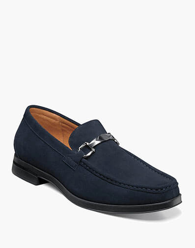 Paragon Moc Toe Bit Slip On in Navy Suede for $$69.90