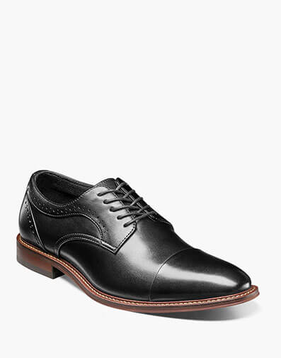 Maddox Cap Toe Oxford in Black Smooth for $$89.99
