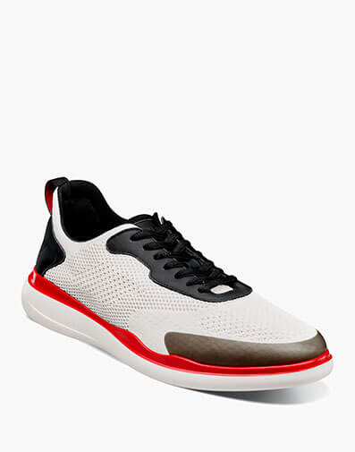Maxson Moc Toe Lace Up Sneaker in White Multi for $$39.90