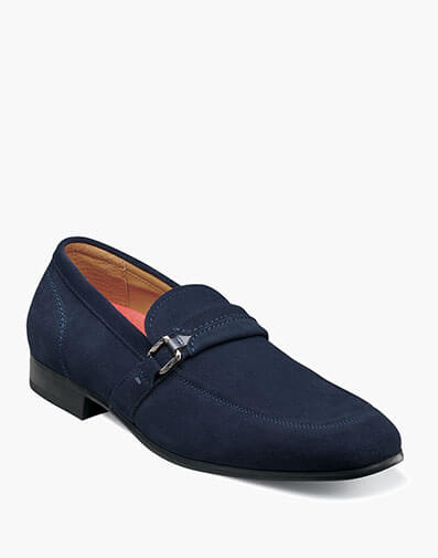 Quillan Moc Toe Ornament Slip On in Navy Suede for $$59.90