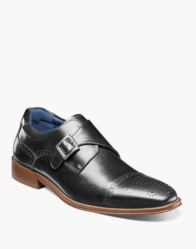 Mathis Cap Toe Monk Strap in Black for $$99.90