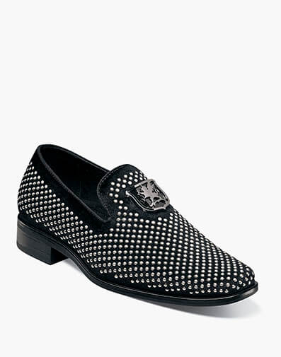 Kids Swagger Studded Slip On in Black and Silver for $$55.00
