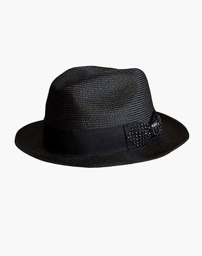 Scoby Fedora Poly Braid Pinch Front Hat in Black for $$39.90