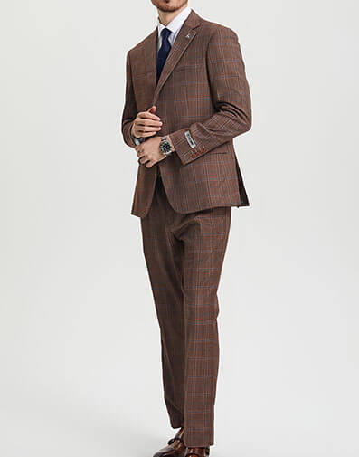 Nicholson 3 Piece Vested Suit in Brown for $$279.90