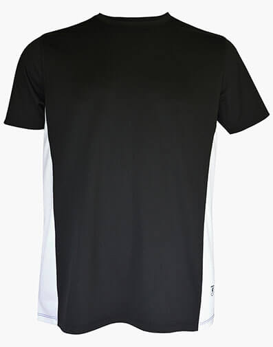 Crew Neck Block T-Shirt Performance Fabric in Black for $$21.95