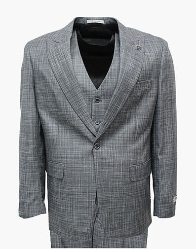 Willis 3 Piece Vested Suit in Dark Gray for $$325.00