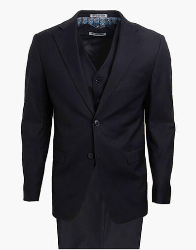 Hoffman 3 Piece Vested Suit in Black for $$295.00
