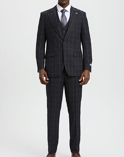 Tennant 3 Piece Vested Suit in Gray for $$279.90