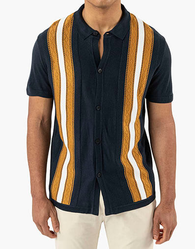 Hector Button Down Shirt in Navy Multi for $$49.90