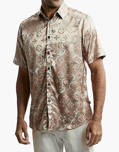 Declan Button Down Shirt in Brown for $$39.90