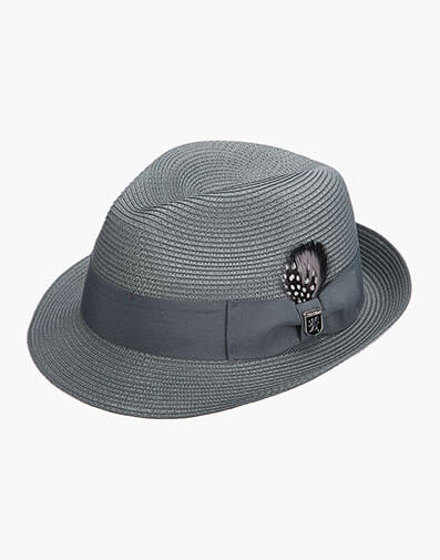 Belmont Fedora Poly Braid Pinch Front Hat in Gray for $$55.00