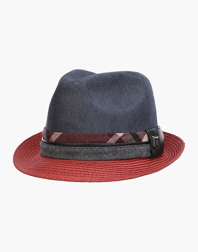 Roxbury Fedora Toyo Pinch Front Hat in Navy for $$50.00
