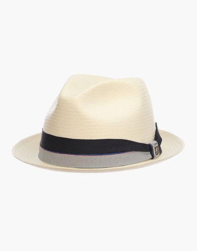 Brunswick Fedora Toyo Pinch Front Hat in Navy for $$60.00