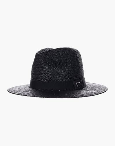 Torno Fedora Toyo Pinch Front Hat in Black for $$70.00