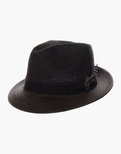 Corby Fedora Paper Braid Pinch Front Hat in Brown for $$50.00