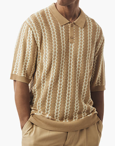 Piazzo Polo Shirt in Beige for $$69.00