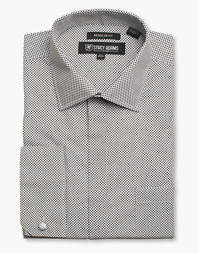 Sergio Dots Dress Shirt Point Collar in Black w/White for $$79.00