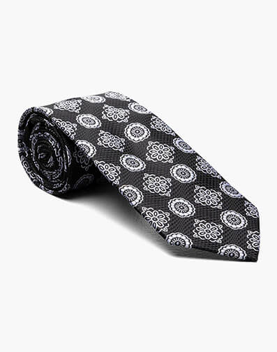 Alfred Tie And Hanky Set in Black Multi for $$20.00