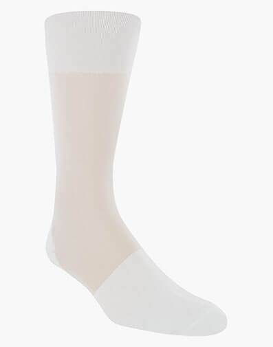 Silky Sheer Men's Crew Dress Sock in White for $$9.00