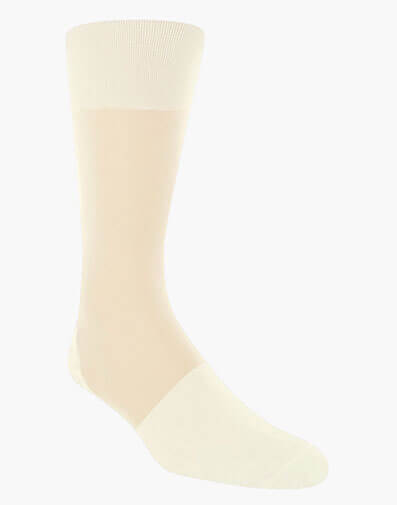 Silky Sheer Men's Crew Dress Sock in Bone for $$9.00