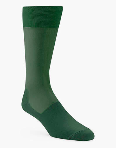 Silky Sheer Men's Crew Dress Sock in Green for $$9.00