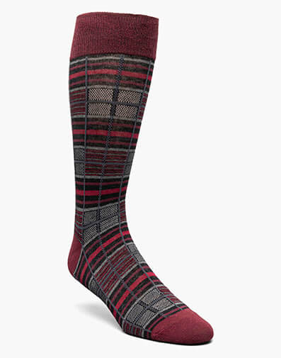 Cool Plaid Men's Crew Dress Socks in Black and Red for $$12.00