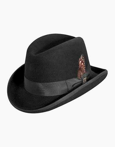 Elias Homburg Hat Wool Hat in Black for $$85.00