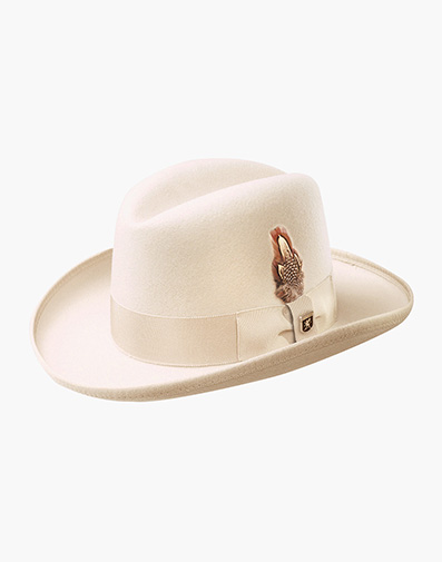 Elias Homburg Hat Wool Hat in Ivory for $$85.00