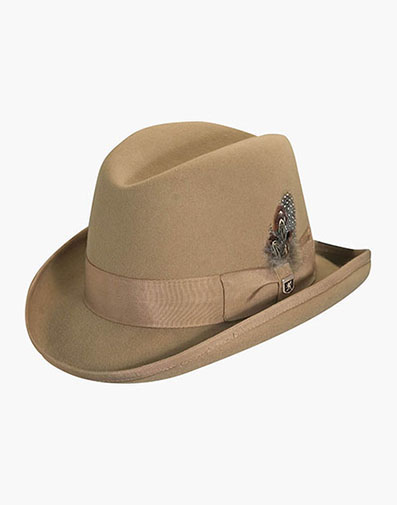 Elias Homburg Hat Wool Hat in Tan for $$85.00
