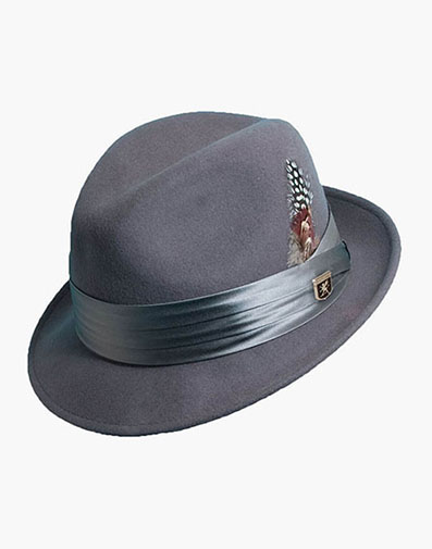 Ash Fedora Crushable Wool Felt Pinch Front Hat in Gray for $$85.00