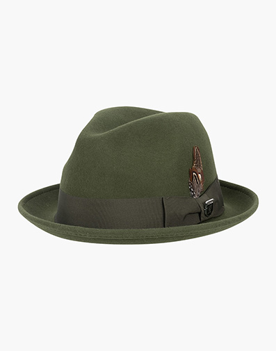 Ari Fedora Wool Felt Pinch Front Hat in Sage for $$70.00