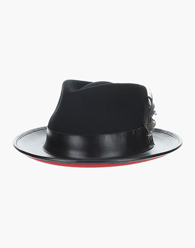 Provo Fedora Wool Felt Pinch Front Hat in Black for $$95.00