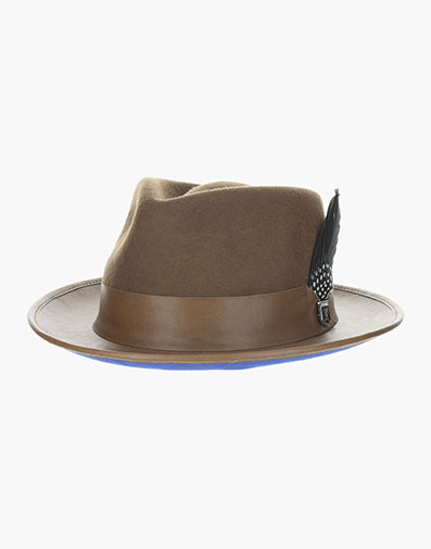 Provo Fedora Wool Felt Pinch Front Hat in Brown for $$95.00