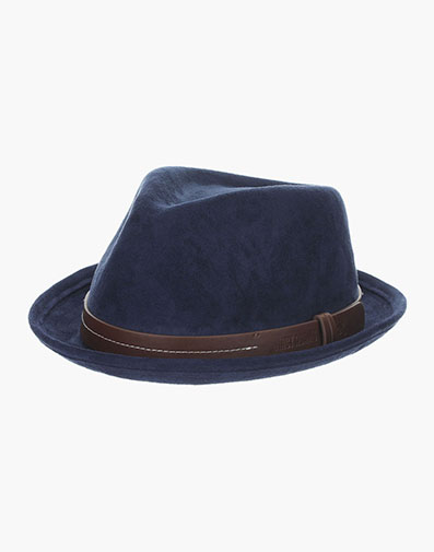 Klimt Fedora Suede Pinch Front Hat in Navy for $$40.00