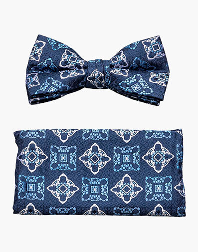 Caleb Bow Tie & Hanky Set in Navy for $$18.00