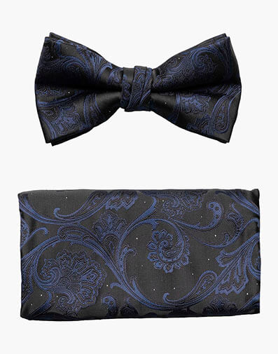 Asensio Bow Tie & Hanky Set in Navy for $$18.00