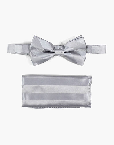 Mason Bow Tie & Pocket Square Set in Gray for $$18.00