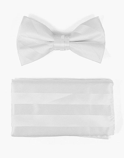 Mason Bow Tie & Pocket Square Set in White for $$18.00
