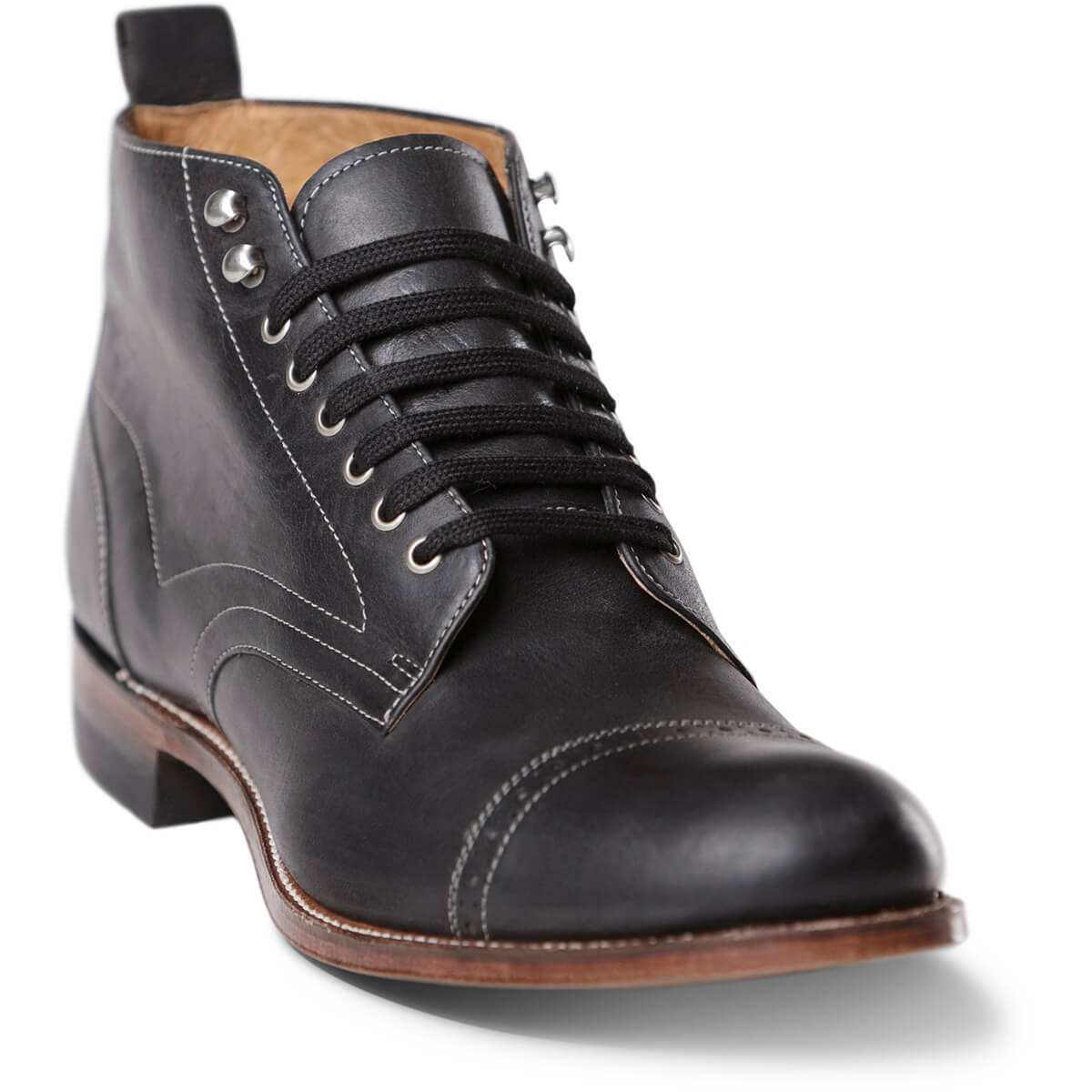 Men's Dress Shoes | Black Brockton Cap Toe Boot | Stacy Adams Madison