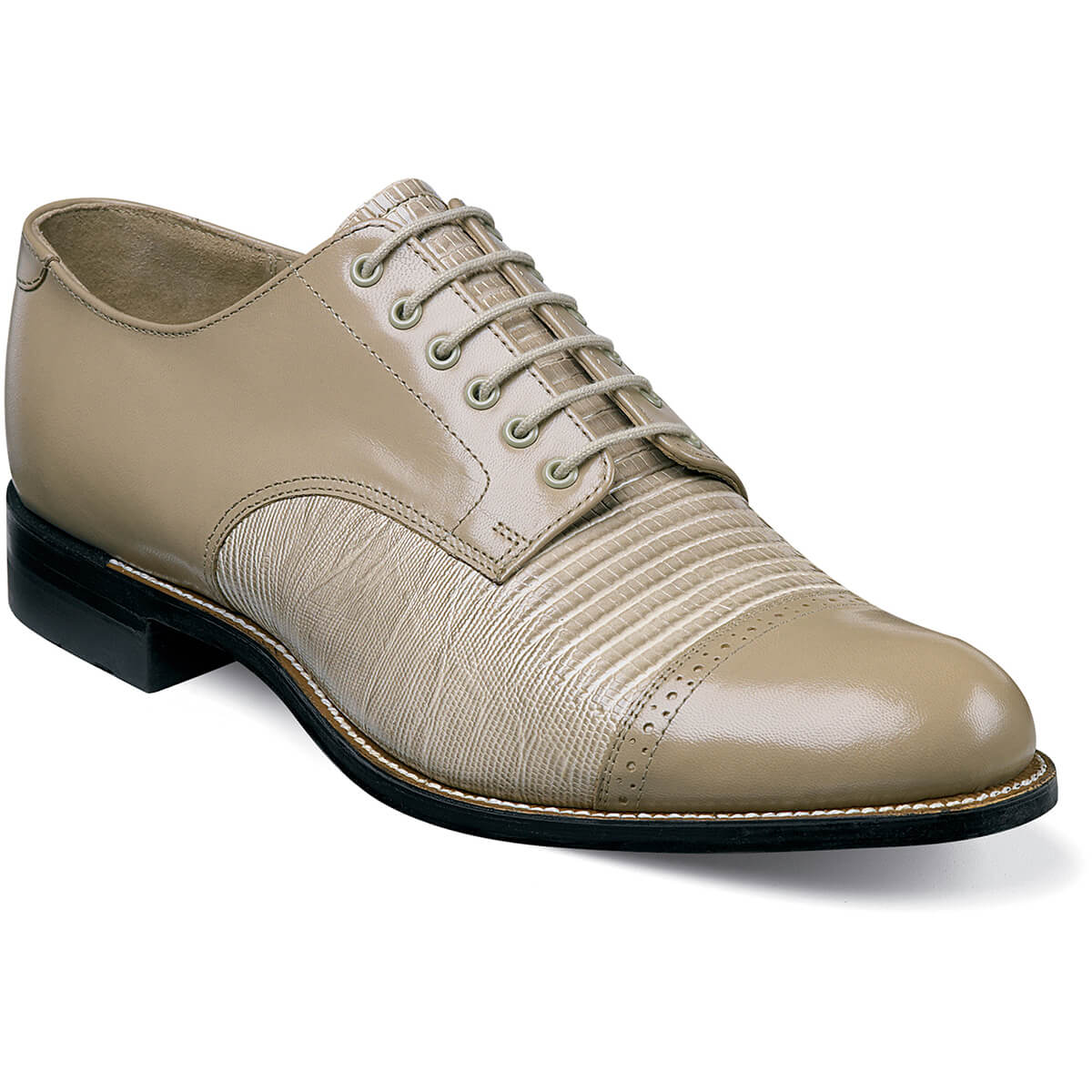 Men's Dress Shoes | Taupe Lizard Cap Toe Oxford | Stacy Adams Madison