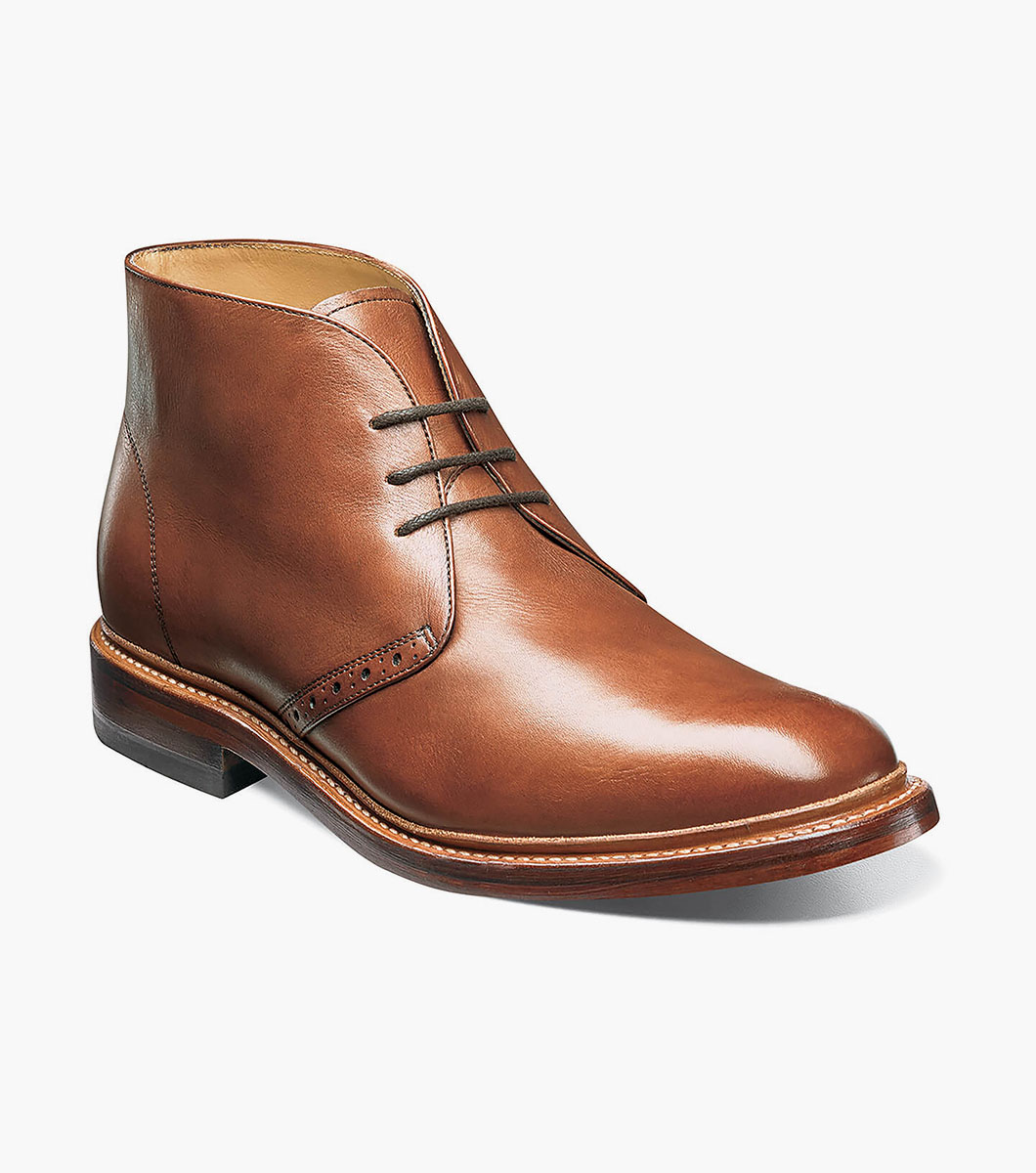 Men's Dress Shoes | Cognac Plain Toe Chukka Boot | Stacy Adams Madison II