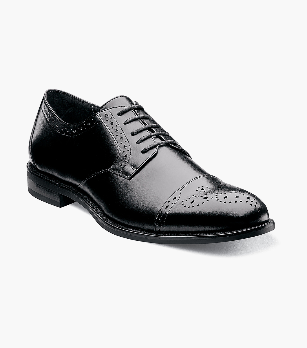 Clearance Shoes | Black Cap Toe Oxford | Stacy Adams Granville
