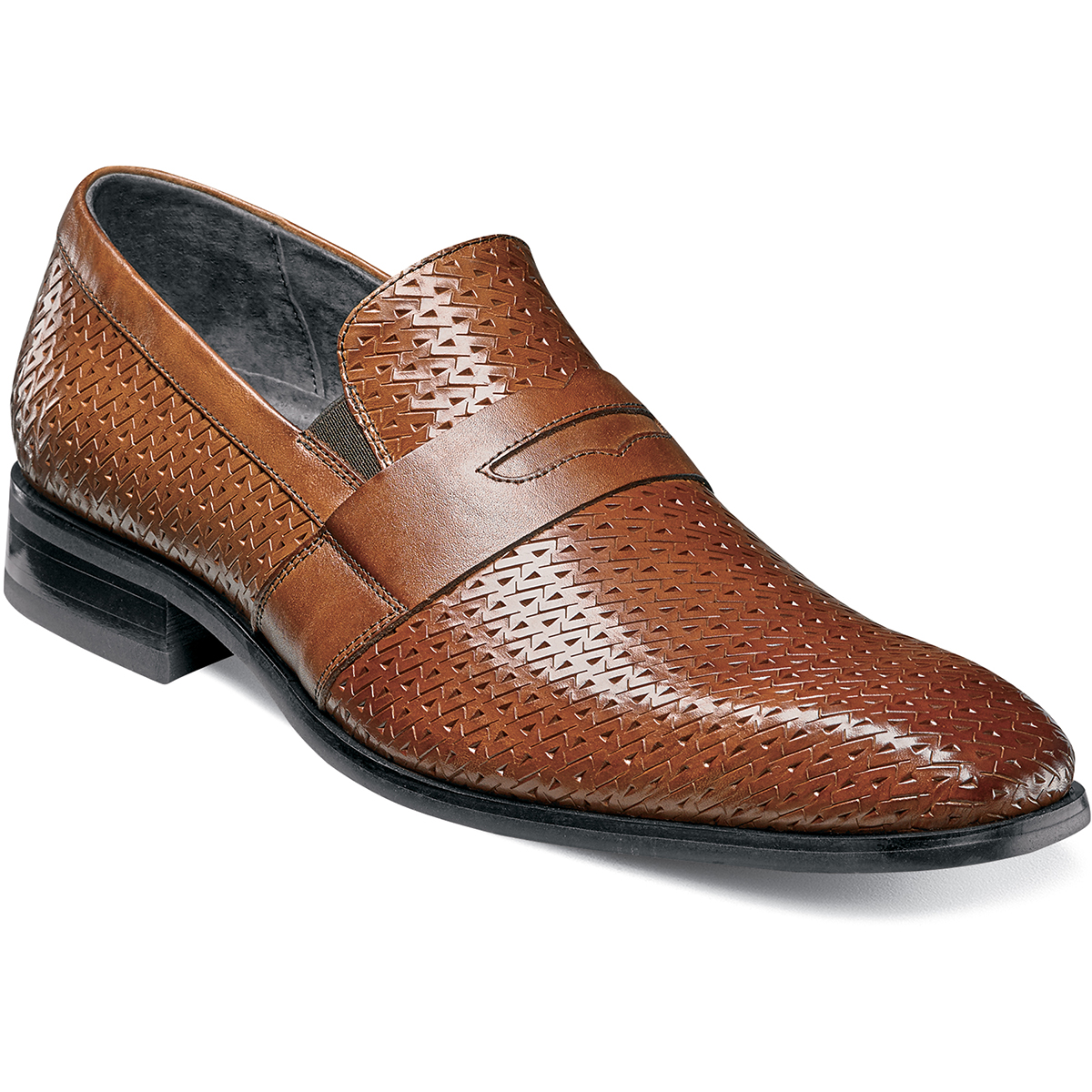 Clearance Shoes | Cognac Plain Toe Penny Loafer | Stacy Adams Marcellus